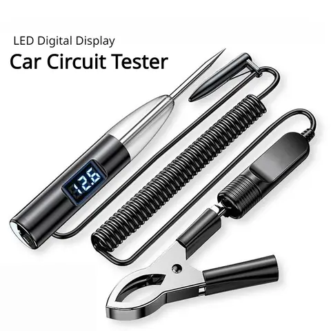 Car Trunk Voltage Circuit Tester Pen LED Digital Display Power Probe Voltage Detector Repair Maintenance Diagnostic Car Tool