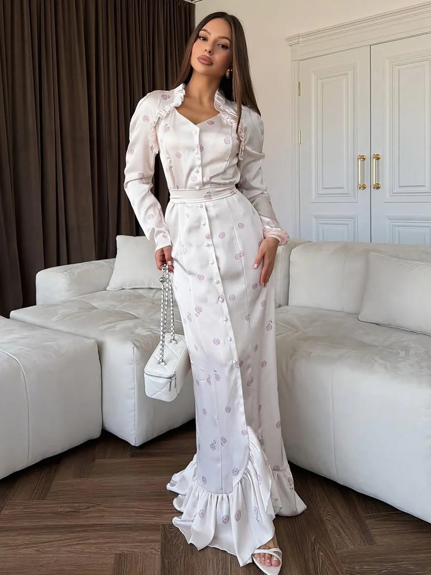 Clacive Fashion Loose Print Women's Dress 2026 Autumn Stand Collar Long Sleeve Maxi Dresses Elegant Classic Lace-Up Female Dress
Clacive Fashion Loose Print Women's Dress 2026 Autumn Stand Collar Long Sleeve Maxi Dresses Elegant Classic Lace-Up Female Dress