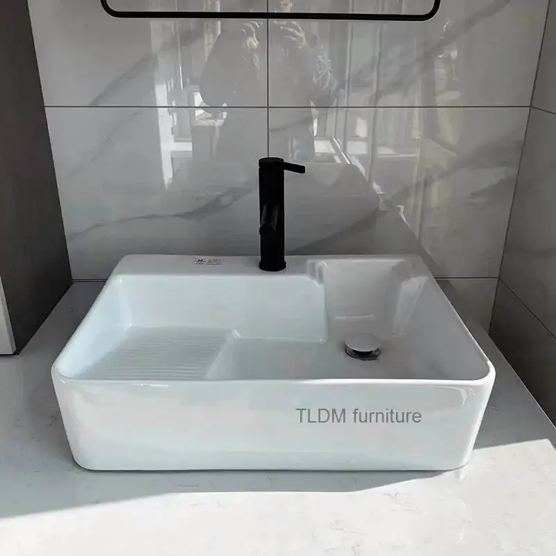 Small European Above Counter Basin Bathroom Balcony Sinks Washing Machine Cabinet Side Size Drainage Washbasin with Washboard
Small European Above Counter Basin Bathroom Balcony Sinks Washing Machine Cabinet Side Size Drainage Washbasin with Washboard
