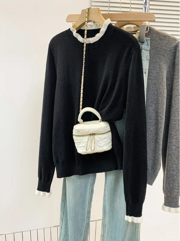 Chic Large Size Women's Knitted Sweater Spring 2026 New Style round Neck Long Sleeve Color Block Base Layer Shirt Wood Grain ...
Chic Large Size Women's Knitted Sweater Spring 2026 New Style round Neck Long Sleeve Color Block Base Layer Shirt Wood Grain ...
