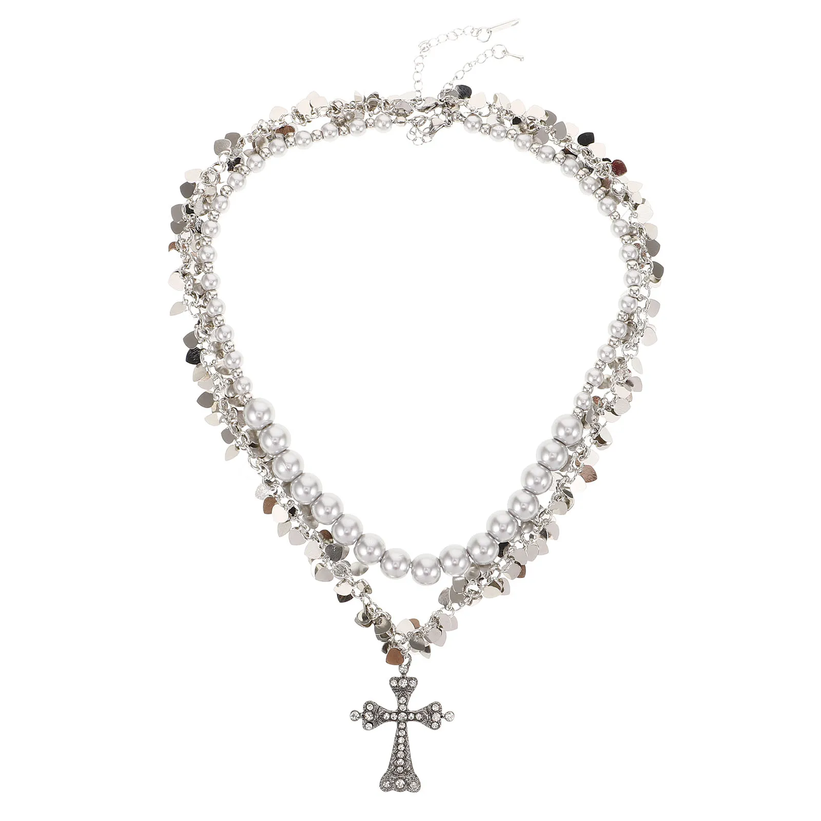 Pendant Necklace Gray Cross Charm Layered Vintage Women Lockbone Chain Fashion Accessories Elegant Decorative Jewelry
Pendant Necklace Gray Cross Charm Layered Vintage Women Lockbone Chain Fashion Accessories Elegant Decorative Jewelry