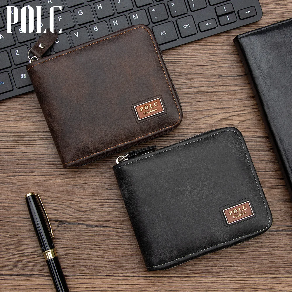 PU leather buckle women's short zipper wallet with lychee pattern, multiple slots, small three-fold card case coin purse
PU leather buckle women's short zipper wallet with lychee pattern, multiple slots, small three-fold card case coin purse