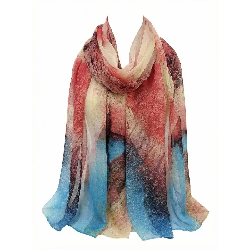 Lightweight 100% Mulberry Silk Chiffon Scarf for Women Oblong Shawl Neck Scarf Beach Wrap Headscarf Gift Pack Red Oil Painting
Lightweight 100% Mulberry Silk Chiffon Scarf for Women Oblong Shawl Neck Scarf Beach Wrap Headscarf Gift Pack Red Oil Painting