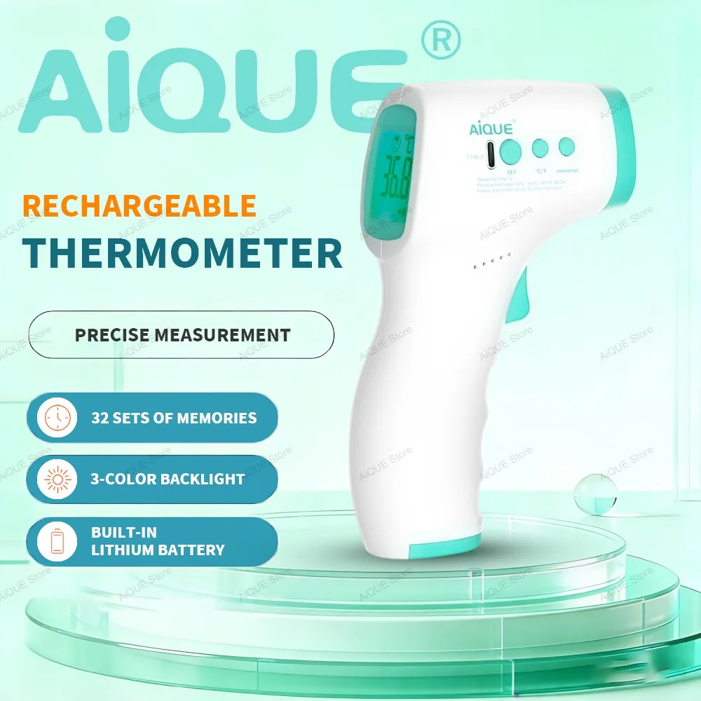 Бесконтактный цифровой термометр AiQUE с подсветкой для измерения температуры тела, медицинский термометр для детей и взрослых, термометр для измерения температуры при лихорадке
Бесконтактный цифровой термометр AiQUE с подсветкой для измерения температуры тела, медицинский термометр для детей и взрослых, термометр для измерения температуры при лихорадке