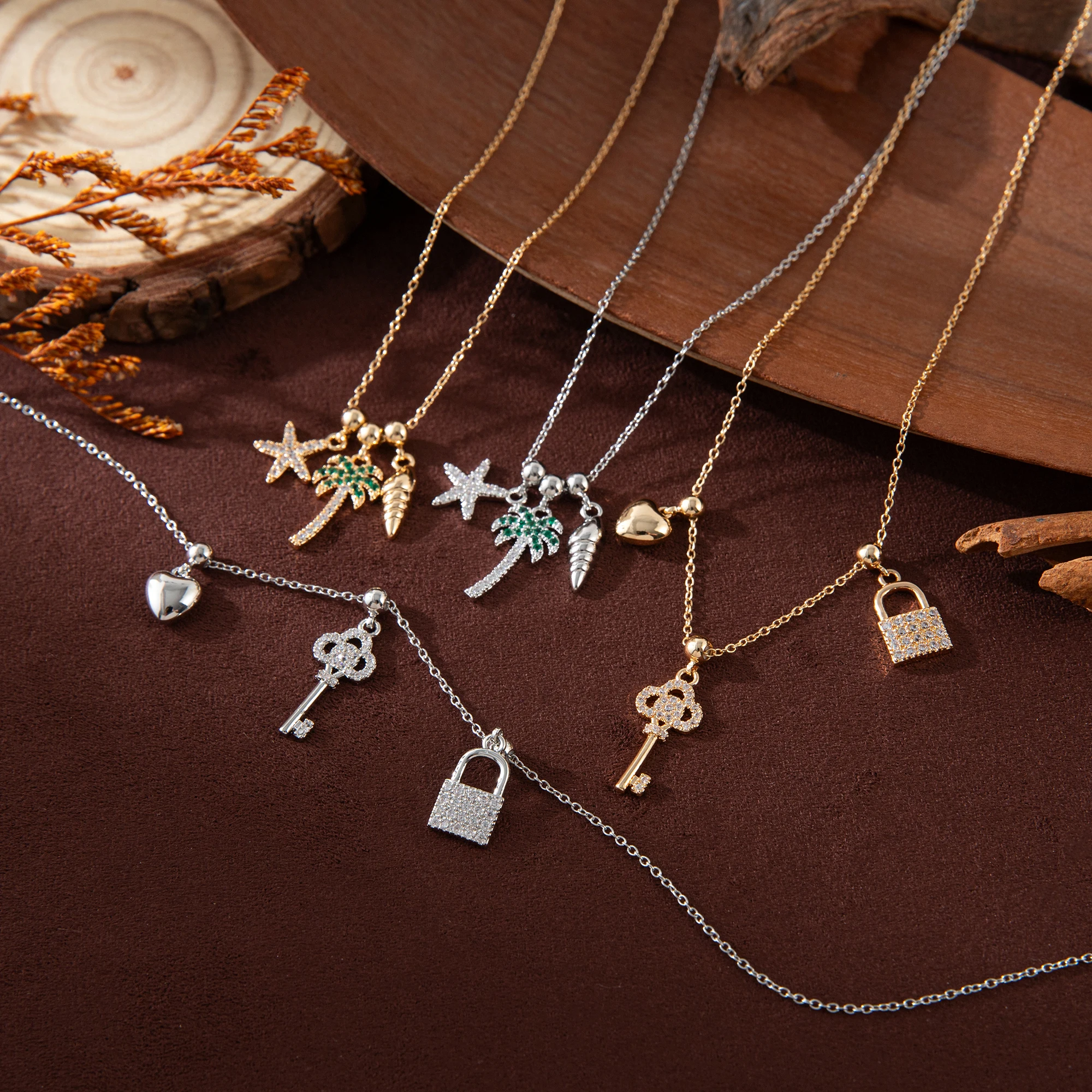 Hot selling New Product Pendant Simple Key Butterfly Love Sea Star Zircon Cute Fashion Pendant Necklace
Hot selling New Product Pendant Simple Key Butterfly Love Sea Star Zircon Cute Fashion Pendant Necklace