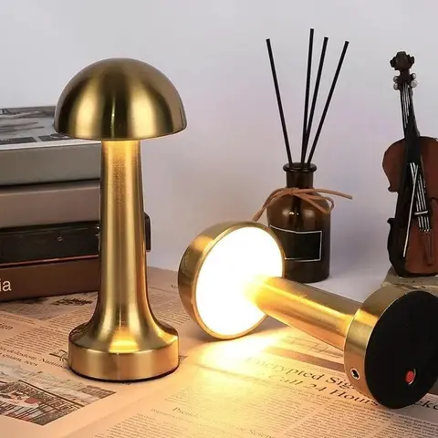 Lampe de bureau LED multicolore rétro en forme d'haltère, lampe de bureau tactile, lampe décorative de chevet rechargeable pour chambre à coucher.