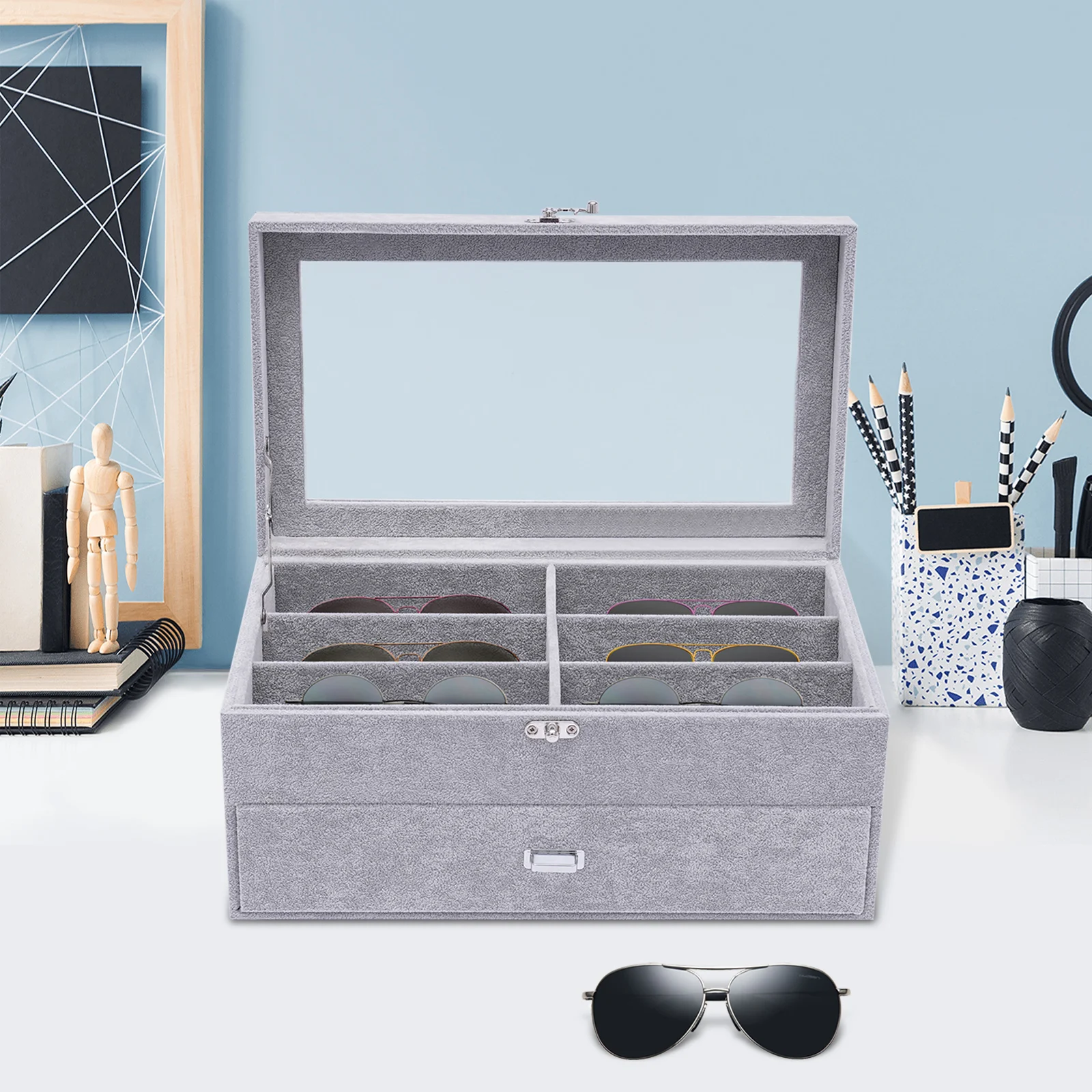 2-Tier 12 Slot Glasses Display Storage Case Home Collector Jewllery Organizer Box Visible Skylight Fit For Sunglasses Eyeglasses
2-Tier 12 Slot Glasses Display Storage Case Home Collector Jewllery Organizer Box Visible Skylight Fit For Sunglasses Eyeglasses