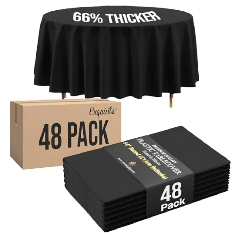 66% Thicker Premium Black Round Tablecloths Plastic Table Cloth Disposable 48 Pack 84" Round Table Cloth Disposable Black Table
66% Thicker Premium Black Round Tablecloths Plastic Table Cloth Disposable 48 Pack 84" Round Table Cloth Disposable Black Table