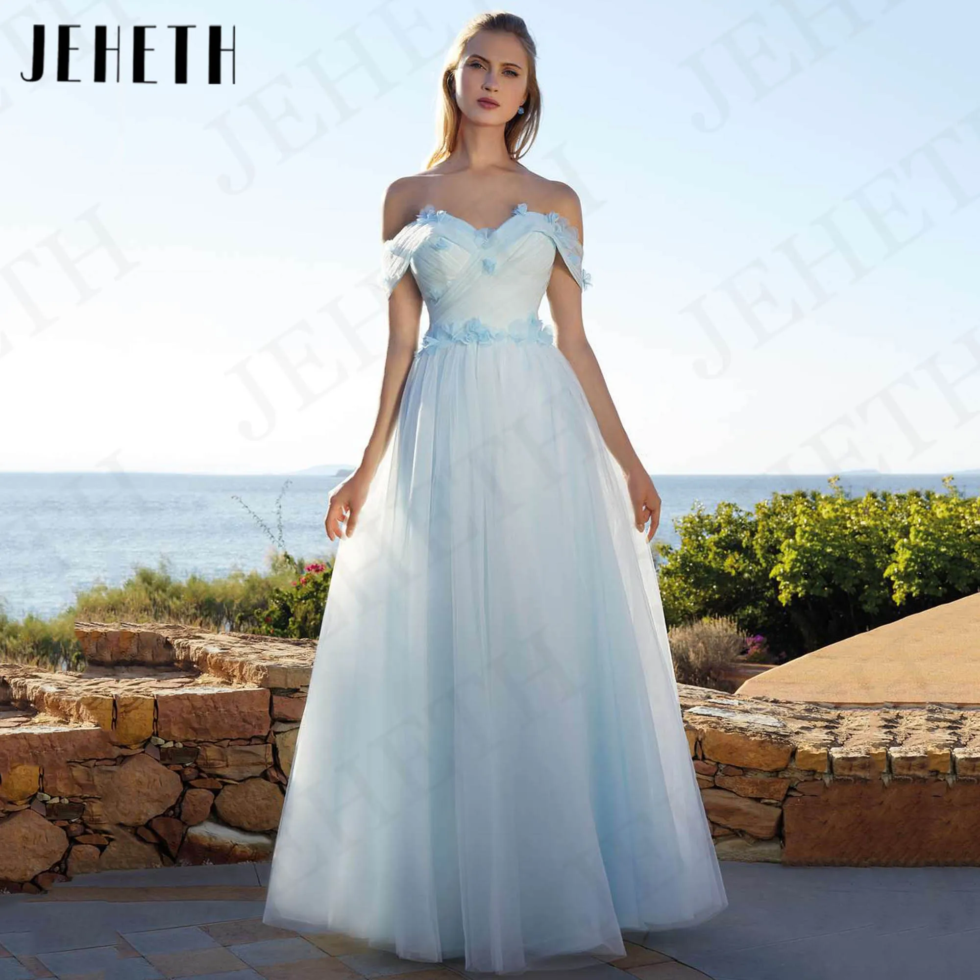 JEHETH Off Shoulder Prom Dress Tulle Blue 3D Flowers Charming A Line Floor Length Graduation Dresses Women vestidos de gala 2024
JEHETH Off Shoulder Prom Dress Tulle Blue 3D Flowers Charming A Line Floor Length Graduation Dresses Women vestidos de gala 2024