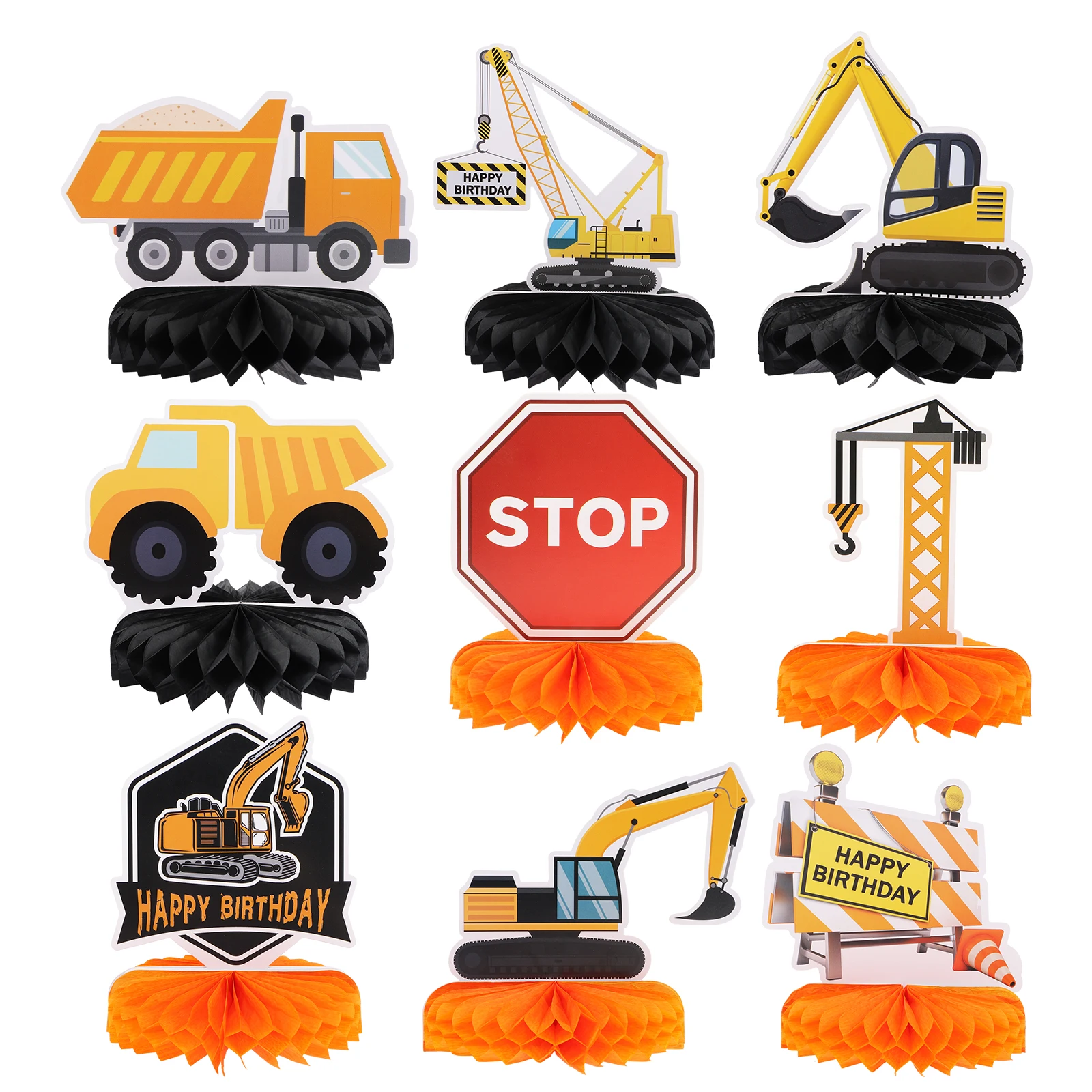 9pcs Honeycomb Party Decor Construction Theme Birthday Centerpiece Tabletop Adornment For Kids Party Decoration Supplies
9pcs Honeycomb Party Decor Construction Theme Birthday Centerpiece Tabletop Adornment For Kids Party Decoration Supplies