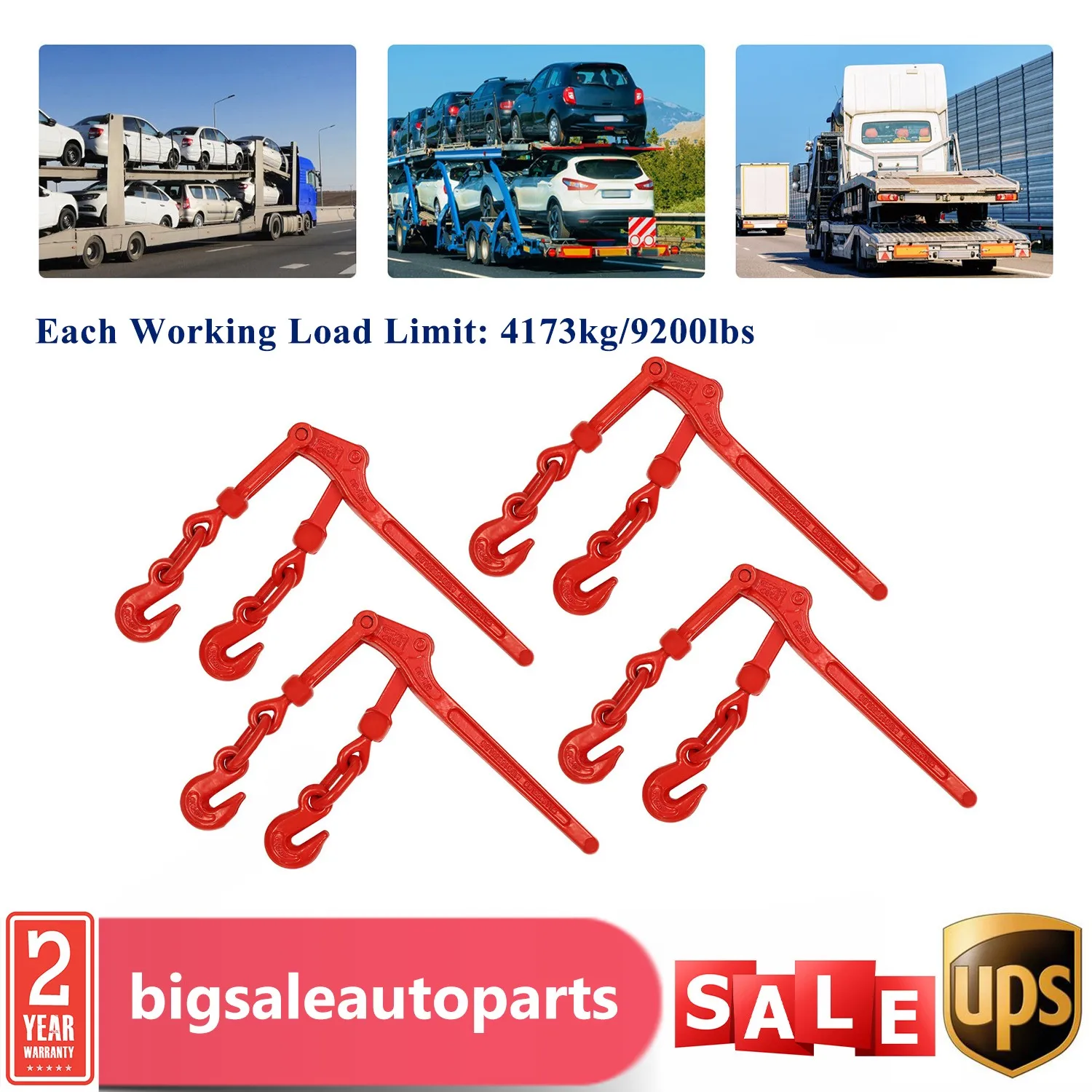 4PCS G80 Lever Chain Binders 5/16-3/8 in Heavy Duty Truck Trailer Tie Down 9200lbs Carbon Steel Red
4PCS G80 Lever Chain Binders 5/16-3/8 in Heavy Duty Truck Trailer Tie Down 9200lbs Carbon Steel Red