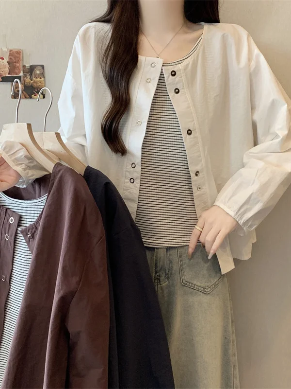 plus Size Casual Striped Sleeveless Top And Cardigan Set Sun Protection Early Autumn New Style Fashionable Korean Loose Fit
plus Size Casual Striped Sleeveless Top And Cardigan Set Sun Protection Early Autumn New Style Fashionable Korean Loose Fit