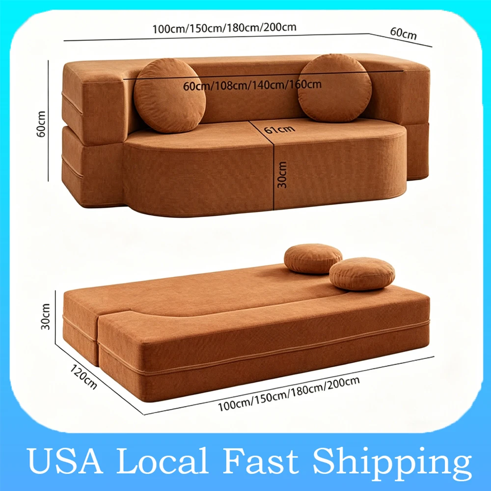 Folding Sofa Bed Dual-use Modular Compression Sofa Bed 1.5m/1.8m/2m Folding Lazy Pudding Sofa for Living Room Home Bedroom
Folding Sofa Bed Dual-use Modular Compression Sofa Bed 1.5m/1.8m/2m Folding Lazy Pudding Sofa for Living Room Home Bedroom