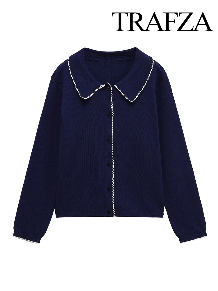 TRAFZA Women Autumn Fashion Long Sleeve Knitted Cardigan Sweater Jacket Female Elegant Single Breasted Lapel Micro-Stretch Coat
TRAFZA Women Autumn Fashion Long Sleeve Knitted Cardigan Sweater Jacket Female Elegant Single Breasted Lapel Micro-Stretch Coat