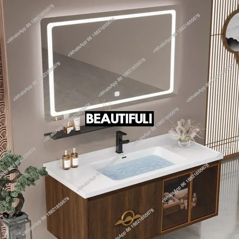 New Chinese Style Integrated Ceramic Basin Bathroom Cabinet Combination Modern Intelligent Washbasin Furniture
New Chinese Style Integrated Ceramic Basin Bathroom Cabinet Combination Modern Intelligent Washbasin Furniture