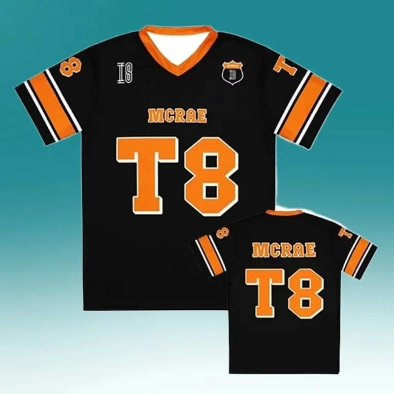 2025 New Tate McRae Jersey Spring Summer Men Women Sportswear T8 McRae Football Jersey V-Neck T-Shirt Y2K Clothes Motorcycle
2025 New Tate McRae Jersey Spring Summer Men Women Sportswear T8 McRae Football Jersey V-Neck T-Shirt Y2K Clothes Motorcycle