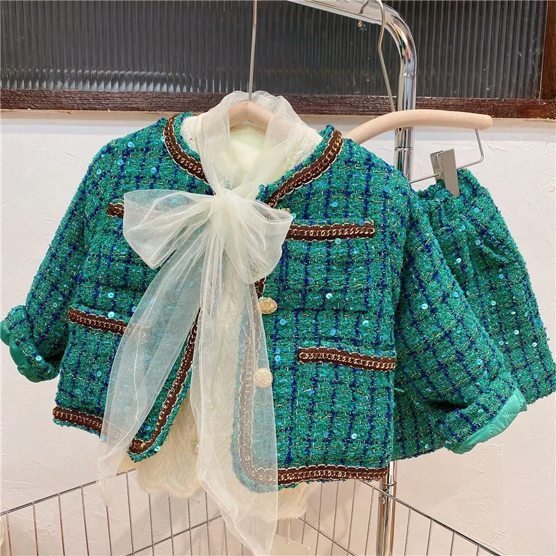 Girls' Spring Two-piece Sets Elegant Suit 2024 Girls' Coat Skirt Suits Children's Small Fragrant Korea Style Fashion Suit
Girls' Spring Two-piece Sets Elegant Suit 2024 Girls' Coat Skirt Suits Children's Small Fragrant Korea Style Fashion Suit
