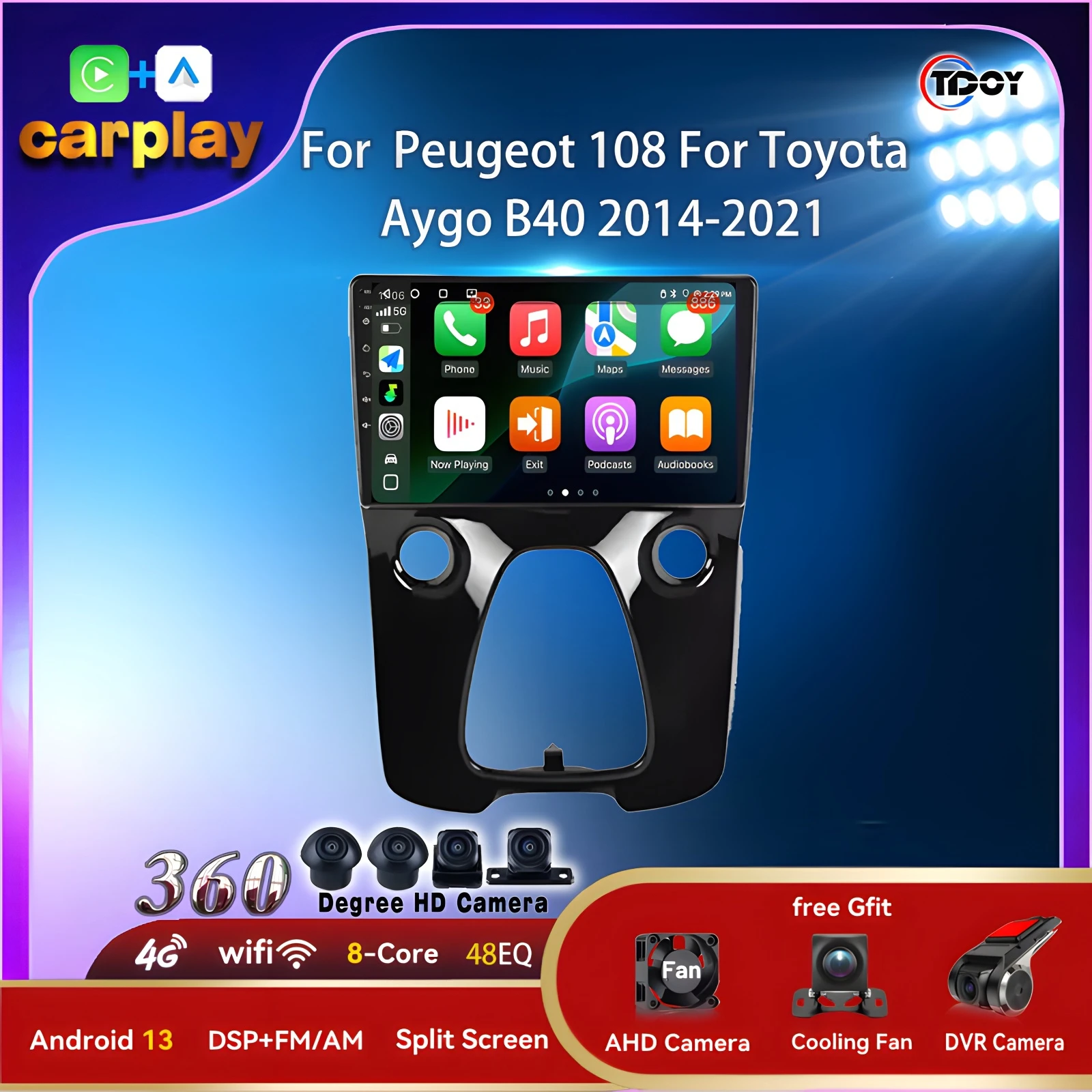 Android 16 для Peugeot 108 Toyota Aygo B40 2014-2021 Автоматический мультимедийный плеер Стерео DSP Сабвуфер Bluetooth Автомобильное видео 8 ядер GPS
Android 16 для Peugeot 108 Toyota Aygo B40 2014-2021 Автоматический мультимедийный плеер Стерео DSP Сабвуфер Bluetooth Автомобильное видео 8 ядер GPS