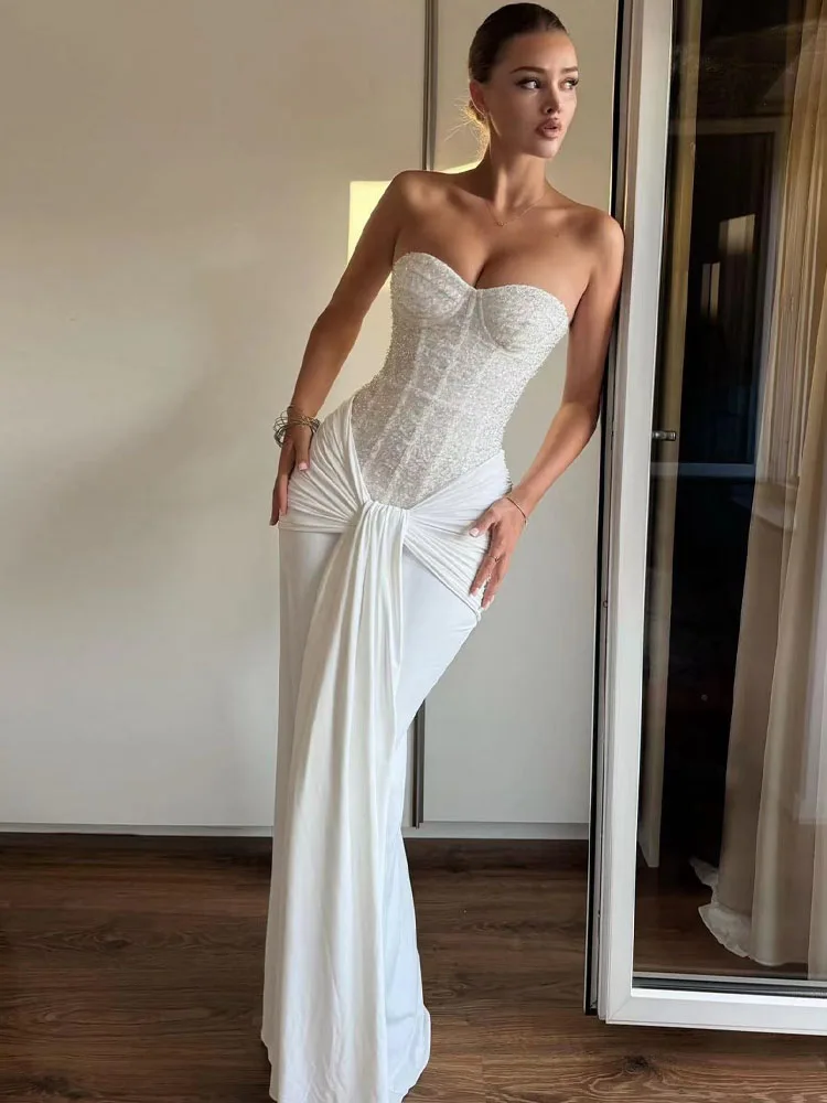 Роскошное вечернее платье макси с пайетками и пэчворком, без бретелек, сексуальное, элегантное, с открытой спиной, приталенное, для женщин, для фестивалей и вечеринок
Роскошное вечернее платье макси с пайетками и пэчворком, без бретелек, сексуальное, элегантное, с открытой спиной, приталенное, для женщин, для фестивалей и вечеринок