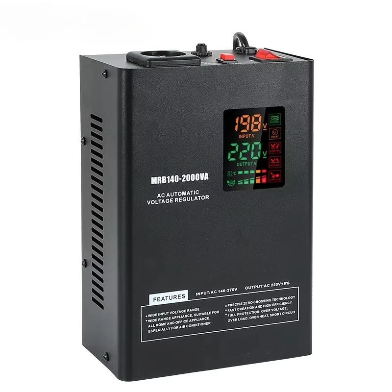 Factory AVR 1KVA Automatic Regulator 80V/100V/140V-270V Single Phase 220V 50/60Hz Frequency LCD for SVC TND 
Factory AVR 1KVA Automatic Regulator 80V/100V/140V-270V Single Phase 220V 50/60Hz Frequency LCD for SVC TND