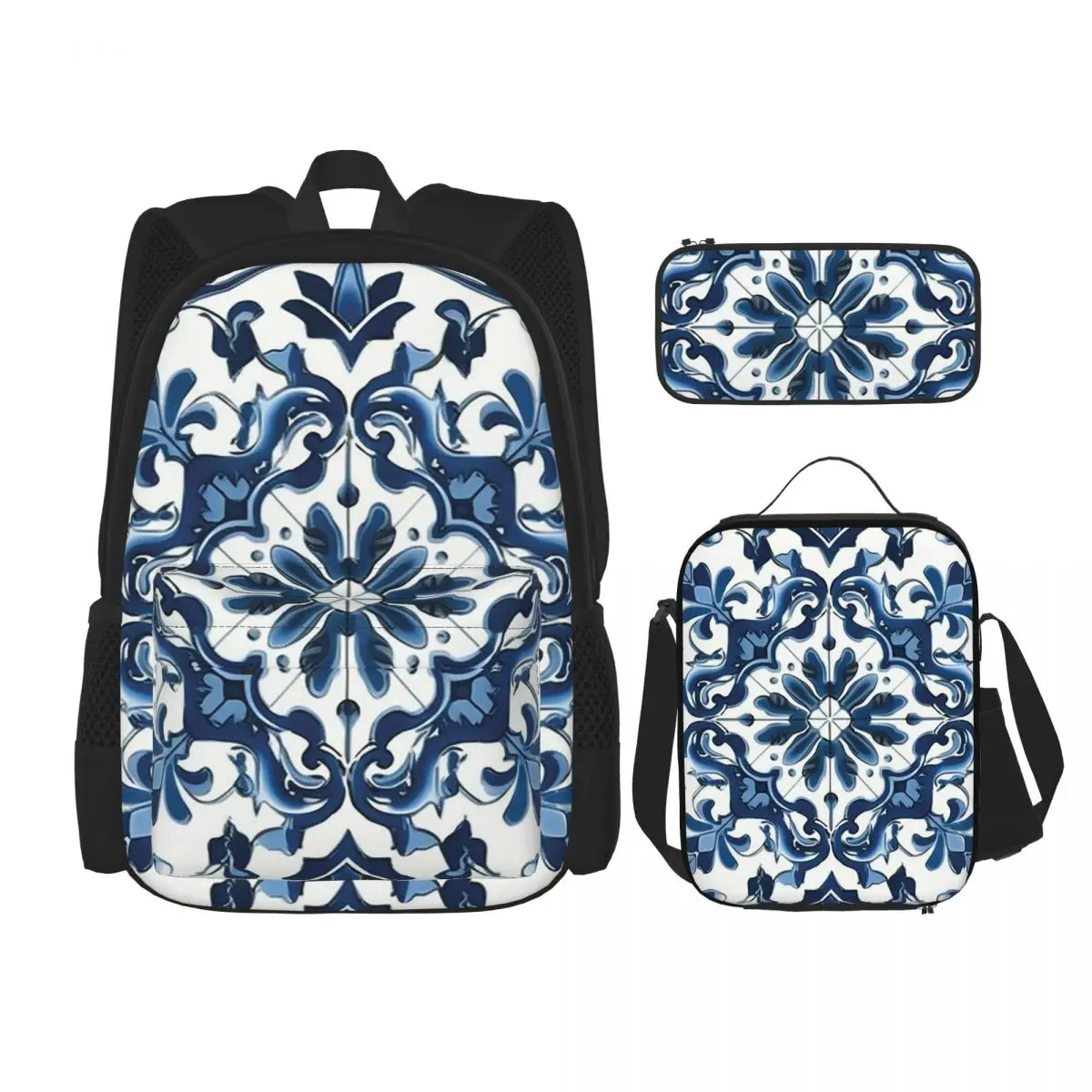 Blue And White Majolica Pattern Backpacks Kids Bookbag School Bags Rucksack Lunch Bag Pen Bag Three-Piece Set
Blue And White Majolica Pattern Backpacks Kids Bookbag School Bags Rucksack Lunch Bag Pen Bag Three-Piece Set