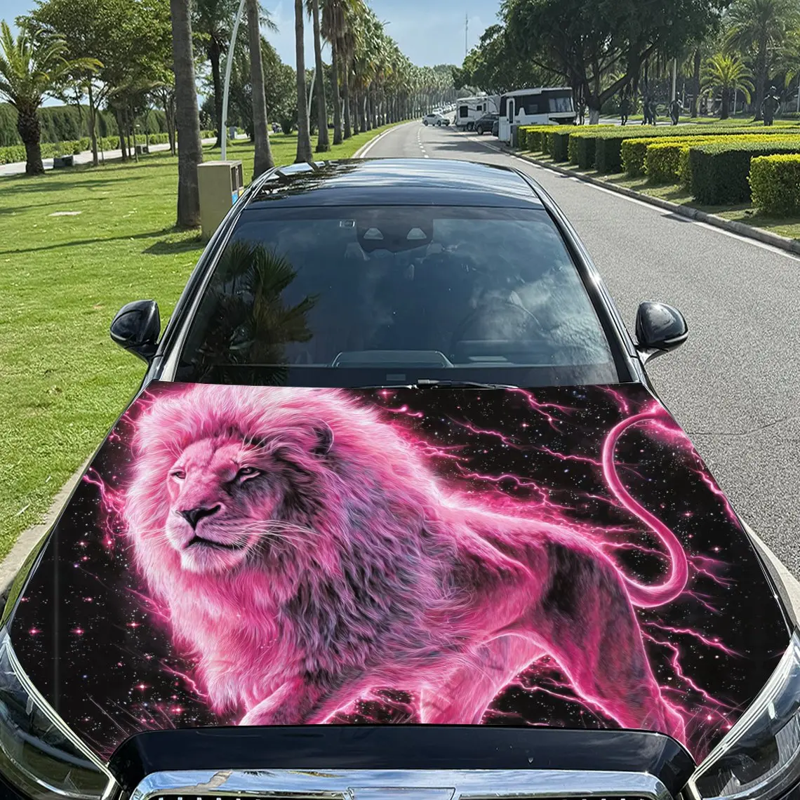 Cosmic Pink Lion with Lightning Car Vinyl Wrap, PVC Material Waterproof Car Hood Sticker, Self-Adhesive Scratch-Resistant Sticke
Cosmic Pink Lion with Lightning Car Vinyl Wrap, PVC Material Waterproof Car Hood Sticker, Self-Adhesive Scratch-Resistant Sticke