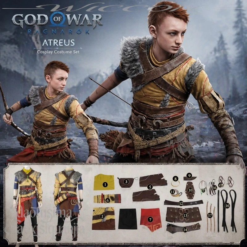 Anime Game God Of Cosplay Atreus Costume Norse Mythology Style High-quality Vintage Viking Uniform Cape Top Dress Belt Halloween
Anime Game God Of Cosplay Atreus Costume Norse Mythology Style High-quality Vintage Viking Uniform Cape Top Dress Belt Halloween