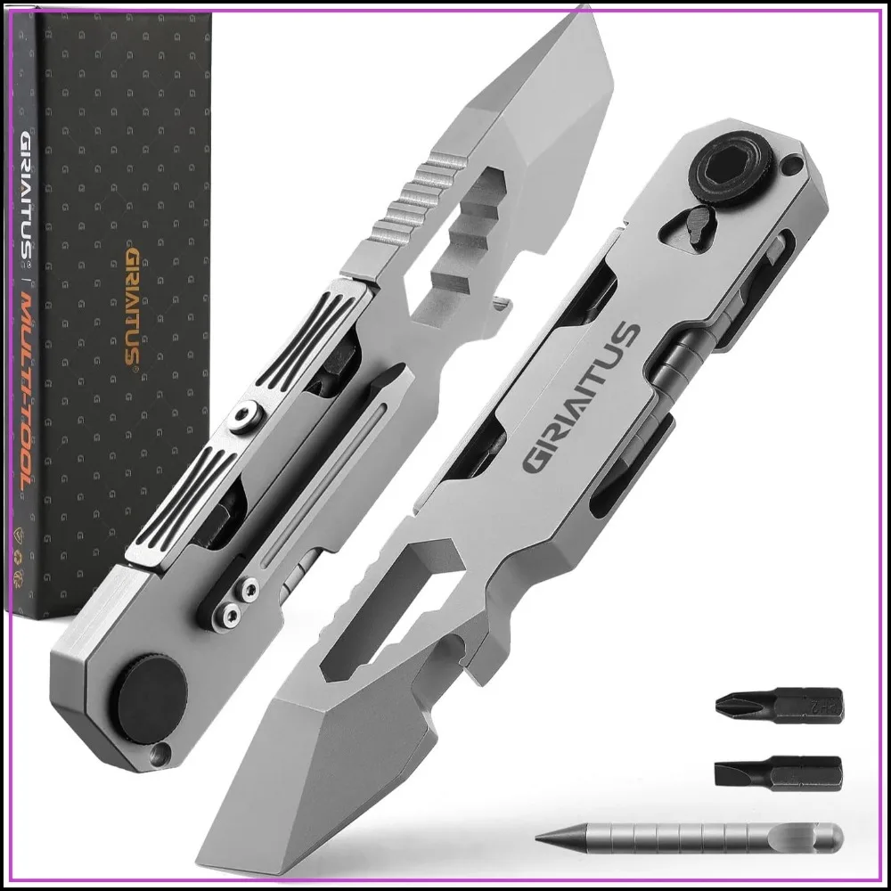 Multi-Tool Pry Bar with Ratchet Screwdriver, Pen, Wrenches, and Openers - EDC Camping Gear
Multi-Tool Pry Bar with Ratchet Screwdriver, Pen, Wrenches, and Openers - EDC Camping Gear