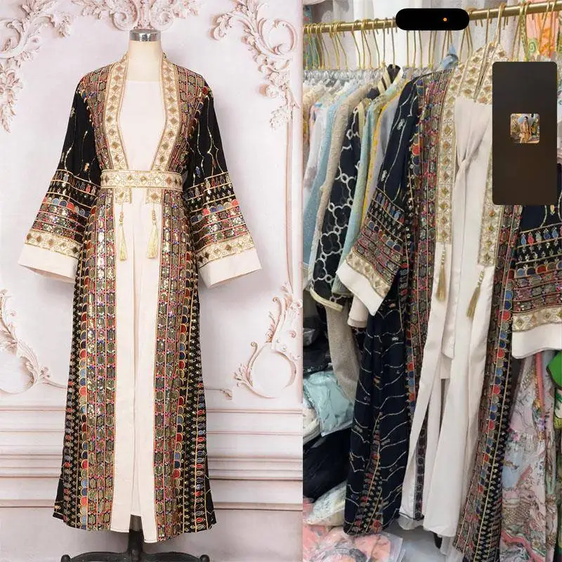 Middle East Dubai Robe Heavy Work Bead Embroidery Tassel Long Dr Two Piece Set Ele Southeast Asian Sle A-Line Dr
Middle East Dubai Robe Heavy Work Bead Embroidery Tassel Long Dr Two Piece Set Ele Southeast Asian Sle A-Line Dr