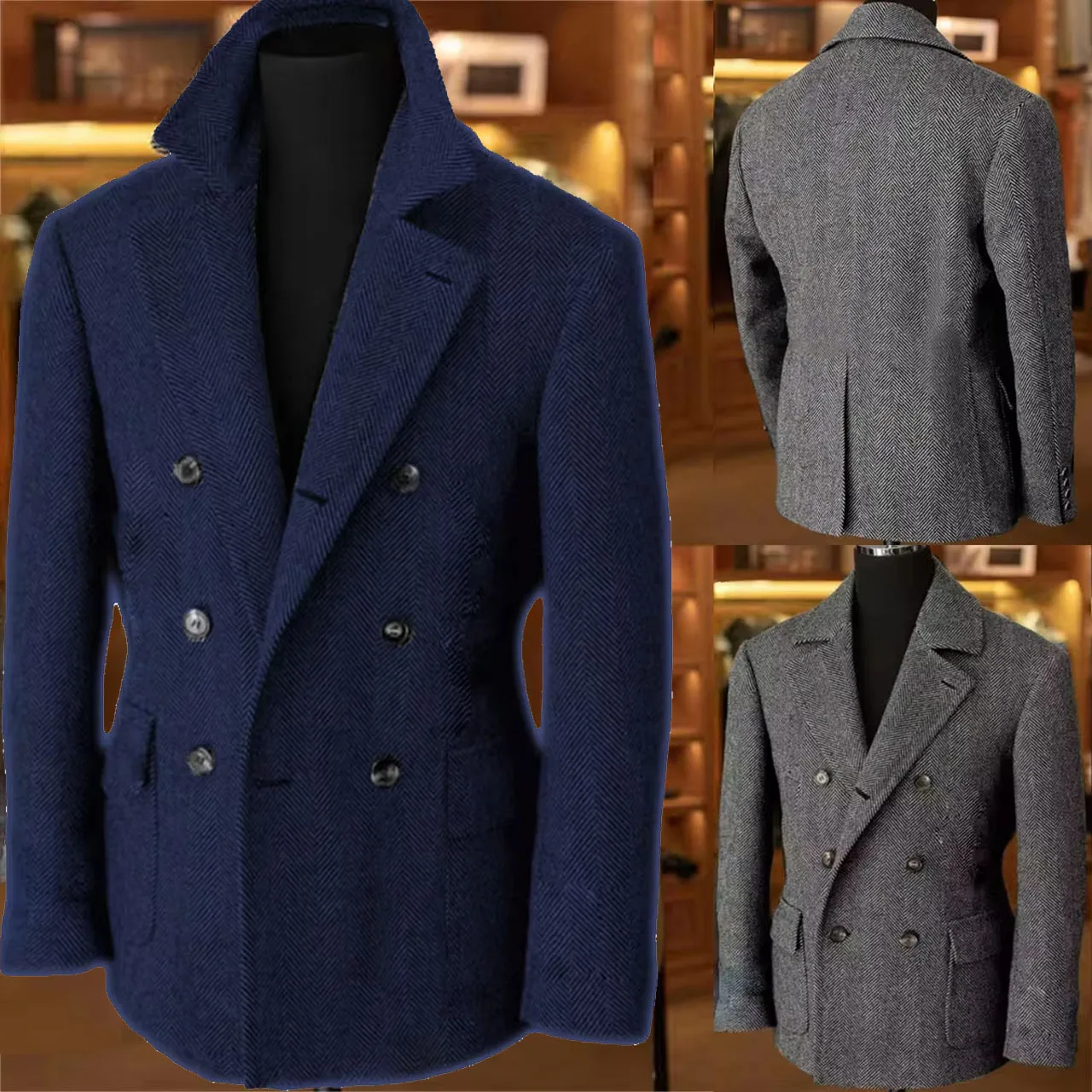 Herringbone Vintage Men's Suit Tweed Blazer British Wool Blend Double Breasted Lightweight Casual Sport Coat Formal Jacket New
Herringbone Vintage Men's Suit Tweed Blazer British Wool Blend Double Breasted Lightweight Casual Sport Coat Formal Jacket New