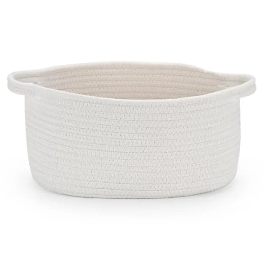 Medium Woven Cotton Rope Basket with Handle Empty Decorative Gift Basket for Baby Shower, Graduation, Father's Day, Nursery Sto
Medium Woven Cotton Rope Basket with Handle Empty Decorative Gift Basket for Baby Shower, Graduation, Father's Day, Nursery Sto
