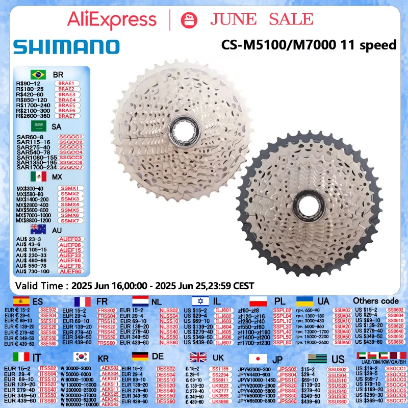 Shimano Deore M5100 Кассета SLX M7000 11-скоростной горный велосипед с свободным ходом MTB 11-скоростной 11-42T 11-40T 11-51T Кассета Запчасти для велосипеда
Shimano Deore M5100 Кассета SLX M7000 11-скоростной горный велосипед с свободным ходом MTB 11-скоростной 11-42T 11-40T 11-51T Кассета Запчасти для велосипеда