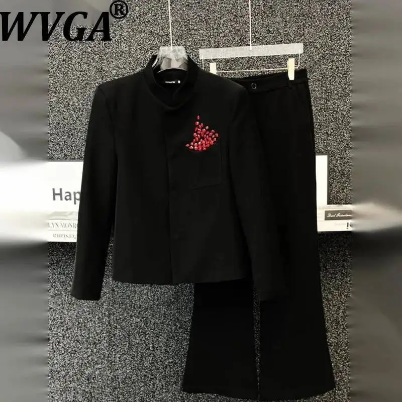 WVGA Spring Autumn New Men's Elegant Stand-Collar Handmade Diamond Short Blazer Niche Chic Casual Straight Suit Pants Set W23145
WVGA Spring Autumn New Men's Elegant Stand-Collar Handmade Diamond Short Blazer Niche Chic Casual Straight Suit Pants Set W23145