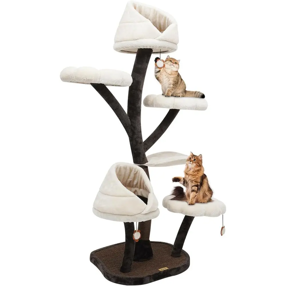 6-Level Cat Tower with Sisal Posts and Platforms, Suitable for Large and Small Cats, 22 lbs Capacity (Brown/White)
6-Level Cat Tower with Sisal Posts and Platforms, Suitable for Large and Small Cats, 22 lbs Capacity (Brown/White)