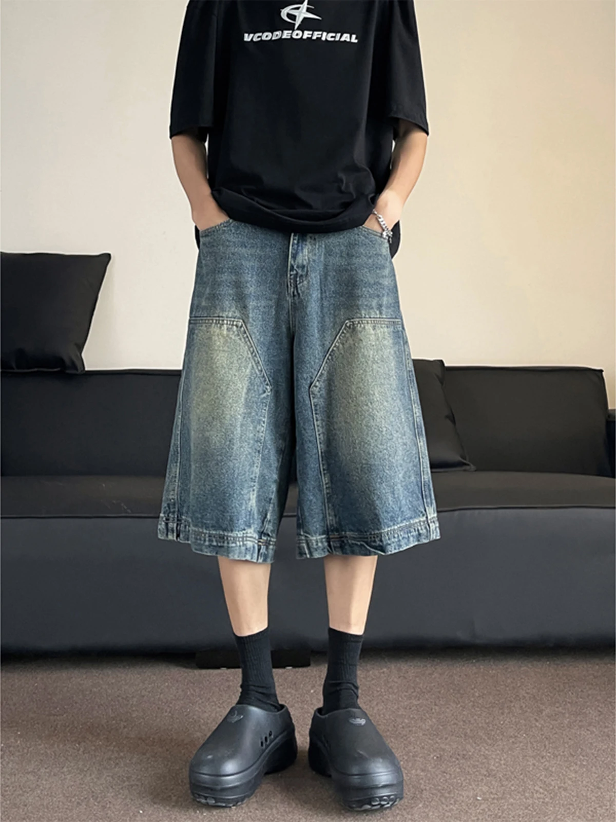 Retro Washed Denim Shorts Straight Leg Wide Leg Casual Seven-Foot Jeans for Men And Women Summer Street Style Trendy
Retro Washed Denim Shorts Straight Leg Wide Leg Casual Seven-Foot Jeans for Men And Women Summer Street Style Trendy