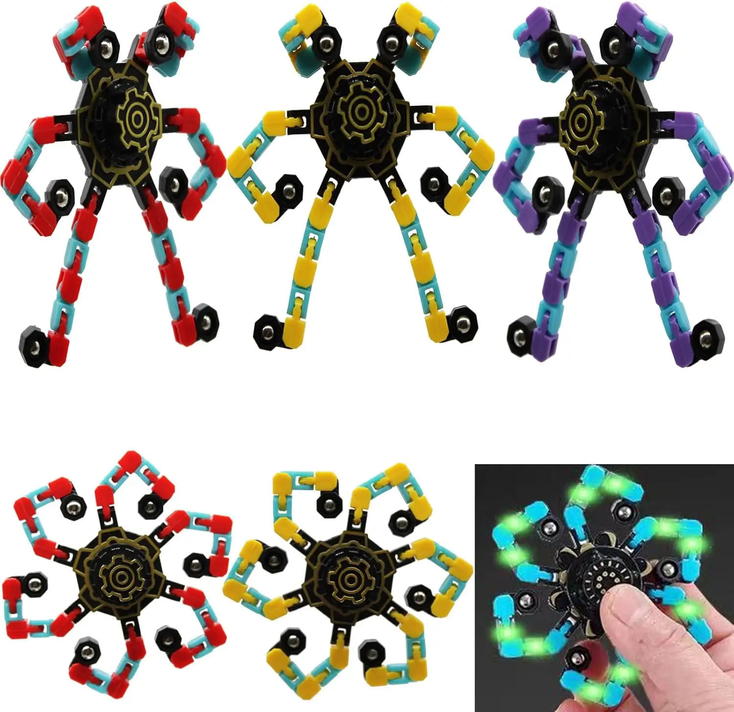 6 Pcs Luminous Transformable Robot Fidget Spinners, Finger Toys for Kids, Stress Relief, Birthday Party Favors, Classroom Prizes
6 Pcs Luminous Transformable Robot Fidget Spinners, Finger Toys for Kids, Stress Relief, Birthday Party Favors, Classroom Prizes