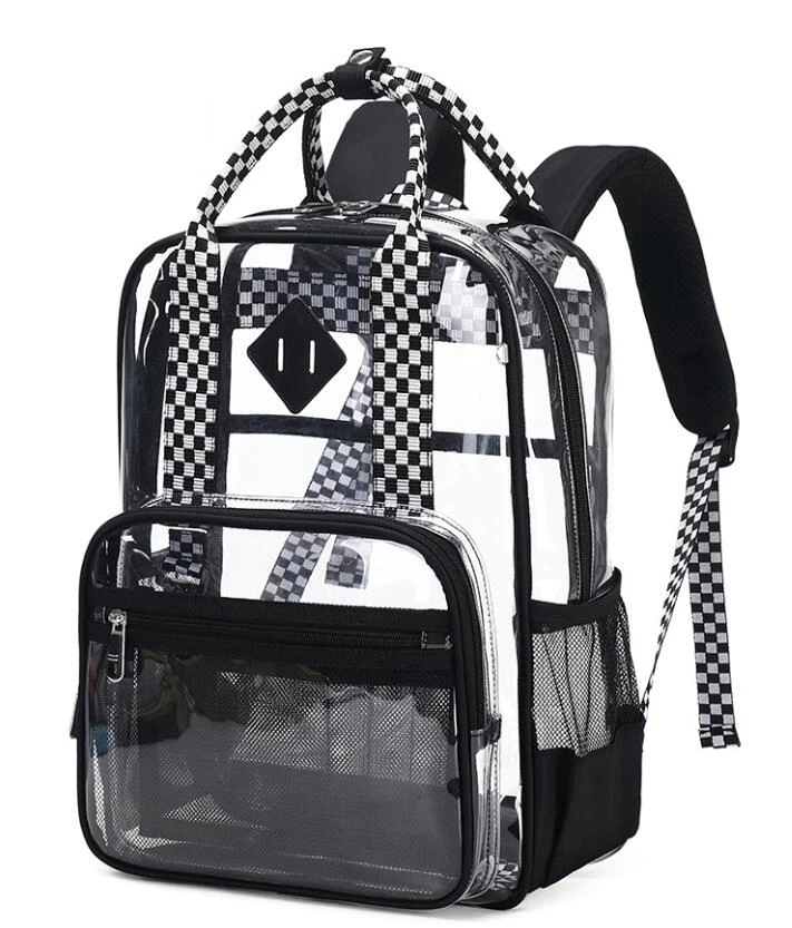 Women See Through Bag Clear Backpack School PVC Clear School Bookbag Transparent Backpack for Stadium Events Multiple Pockets
Women See Through Bag Clear Backpack School PVC Clear School Bookbag Transparent Backpack for Stadium Events Multiple Pockets