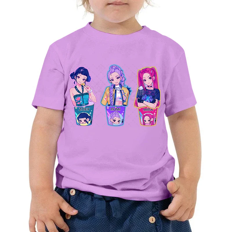 Hot Anime KPop Demon Hunters Huntr/x T-shirts Boys Girls Summer Casual Short Sleeve Round Neck Tees Cartoon T Shirt For Children
Hot Anime KPop Demon Hunters Huntr/x T-shirts Boys Girls Summer Casual Short Sleeve Round Neck Tees Cartoon T Shirt For Children