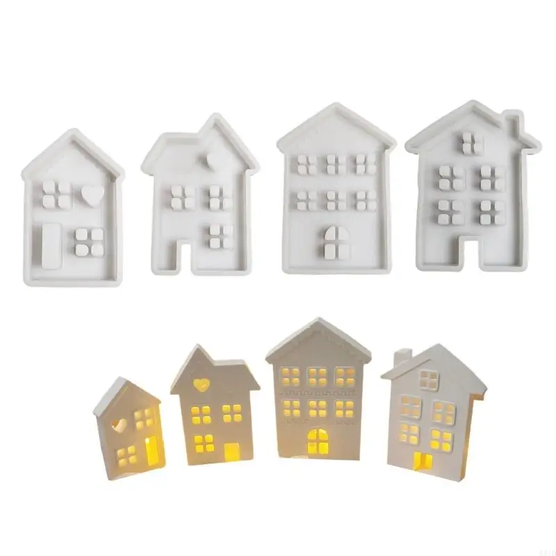 Pack of 4 Handmade Silicone House Molds Resin Crafting Moulds Desk Ornament Molds Suitable for Decoration and Gifts
Pack of 4 Handmade Silicone House Molds Resin Crafting Moulds Desk Ornament Molds Suitable for Decoration and Gifts