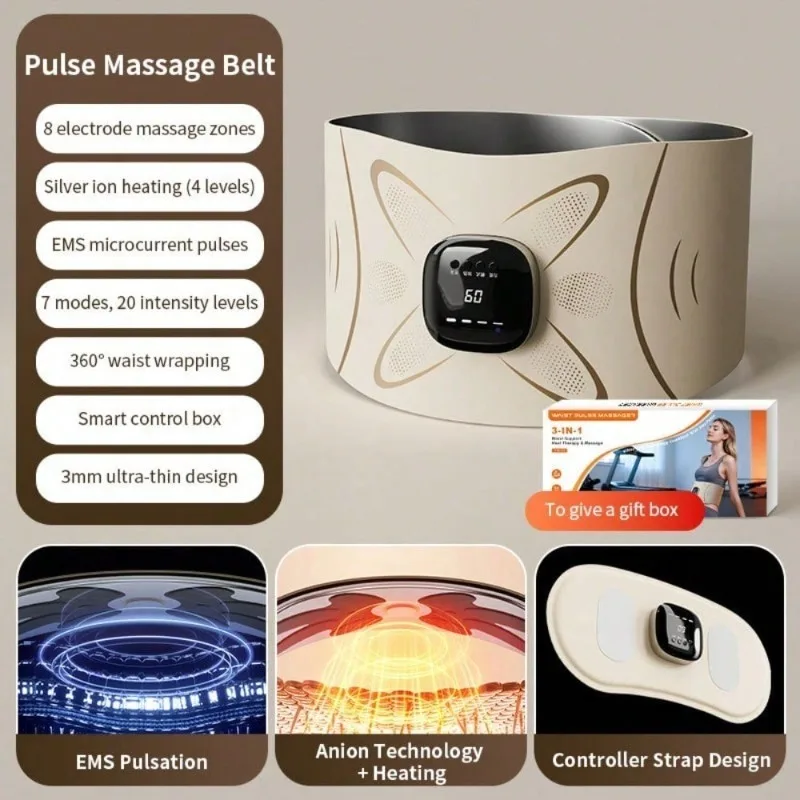 EMS Microcurrent Abdominal Massage Belt With Heating Function Portable Waist Toning Trainer Home Fitness Body Shaping Beauty Device Self Care Gift For Men Women
EMS Microcurrent Abdominal Massage Belt With Heating Function Portable Waist Toning Trainer Home Fitness Body Shaping Beauty Device Self Care Gift For Men Women