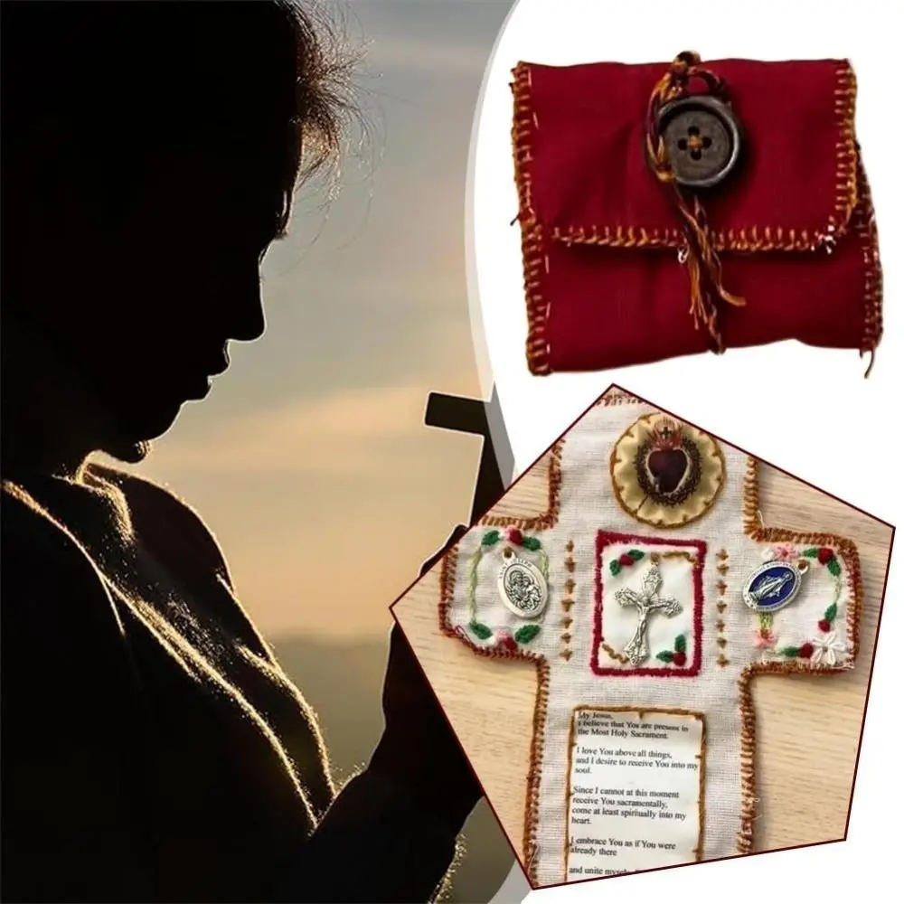 Cross Included Inside Pocket Shrine with Silver Handmade Sewing Accessories Handmade Prayer Quilt Mini Travel Shrine Pouch
Cross Included Inside Pocket Shrine with Silver Handmade Sewing Accessories Handmade Prayer Quilt Mini Travel Shrine Pouch