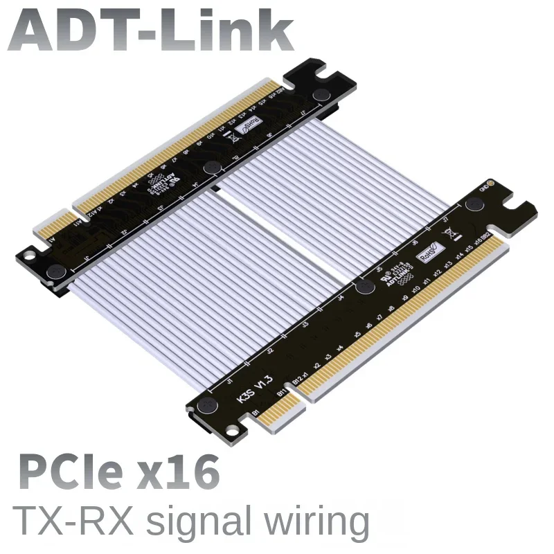 ADT PCI-E Extension Cable x16 Male to Female pcie TX-RX Signal Switching Pair cable
ADT PCI-E Extension Cable x16 Male to Female pcie TX-RX Signal Switching Pair cable