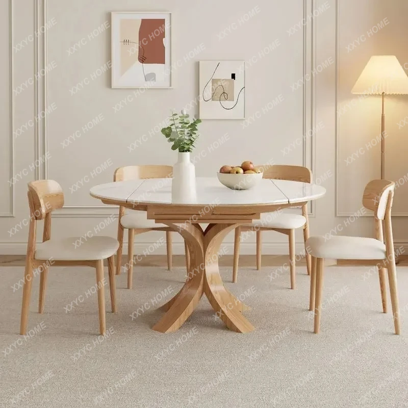 LNew Chinese-style solid wood rock slab dining table retractable round table small apartment square and round dual-purpose
LNew Chinese-style solid wood rock slab dining table retractable round table small apartment square and round dual-purpose