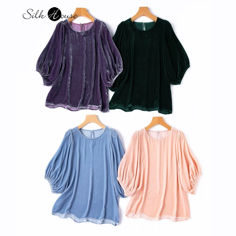 Youth Color 30% Natural Mulberry Silk Velvet Round Neck Lantern Mid Sleeve Loose Women's Early Autumn Casual T-shirt
Youth Color 30% Natural Mulberry Silk Velvet Round Neck Lantern Mid Sleeve Loose Women's Early Autumn Casual T-shirt