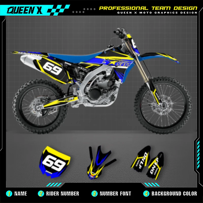 QUEEN X MOTO Motorcycle Graphics Decals Motorcycle Decal Sticker For YAMAHA YZF450 2010 2011 2012 2013 YZ450F 005
QUEEN X MOTO Motorcycle Graphics Decals Motorcycle Decal Sticker For YAMAHA YZF450 2010 2011 2012 2013 YZ450F 005