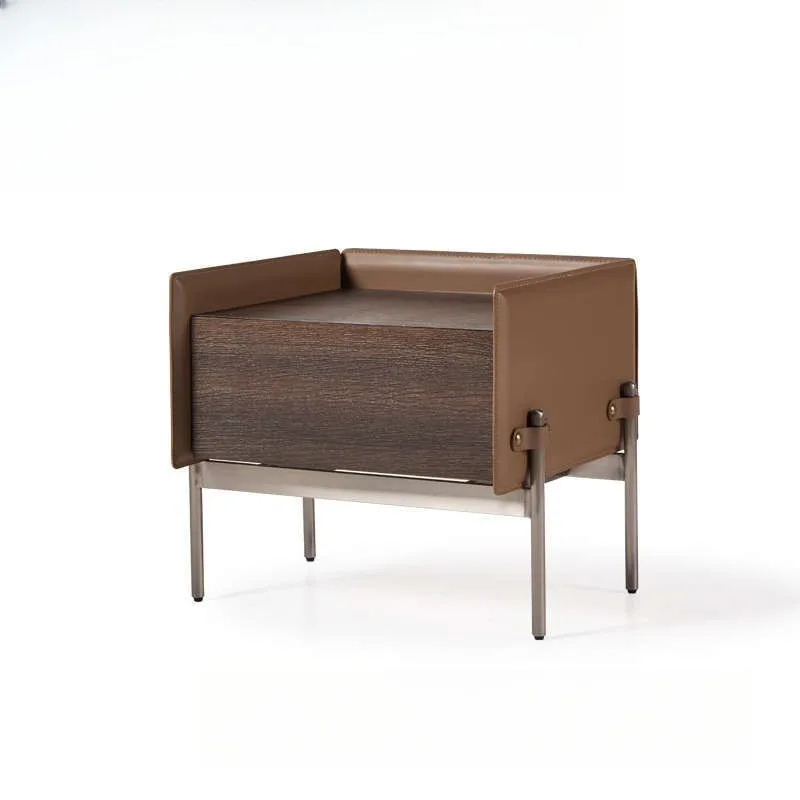 Minimalist solid wood bedside table, storage saddle leather bedside cabinet
Minimalist solid wood bedside table, storage saddle leather bedside cabinet