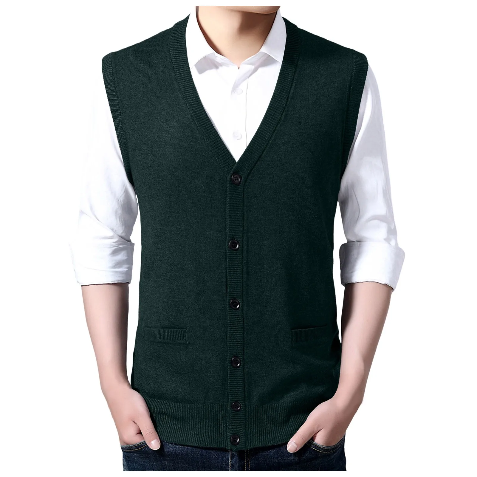 Men Sweater Vest Sweater Sleeveless Button Knitted Jacket 2024 New Men's V-neck Cardigan Solid Color Jacket Winter Warm Top
Men Sweater Vest Sweater Sleeveless Button Knitted Jacket 2024 New Men's V-neck Cardigan Solid Color Jacket Winter Warm Top