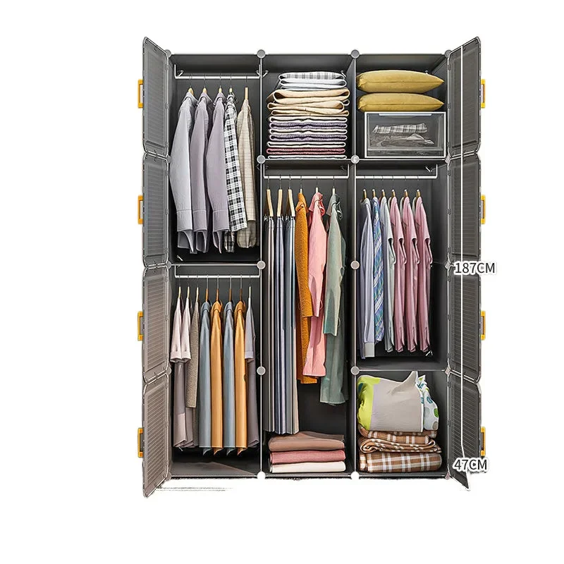 Simple wardrobe household strong bedroom large-capacity rental house assembly cloth hanging wardrobe storage storage
Simple wardrobe household strong bedroom large-capacity rental house assembly cloth hanging wardrobe storage storage