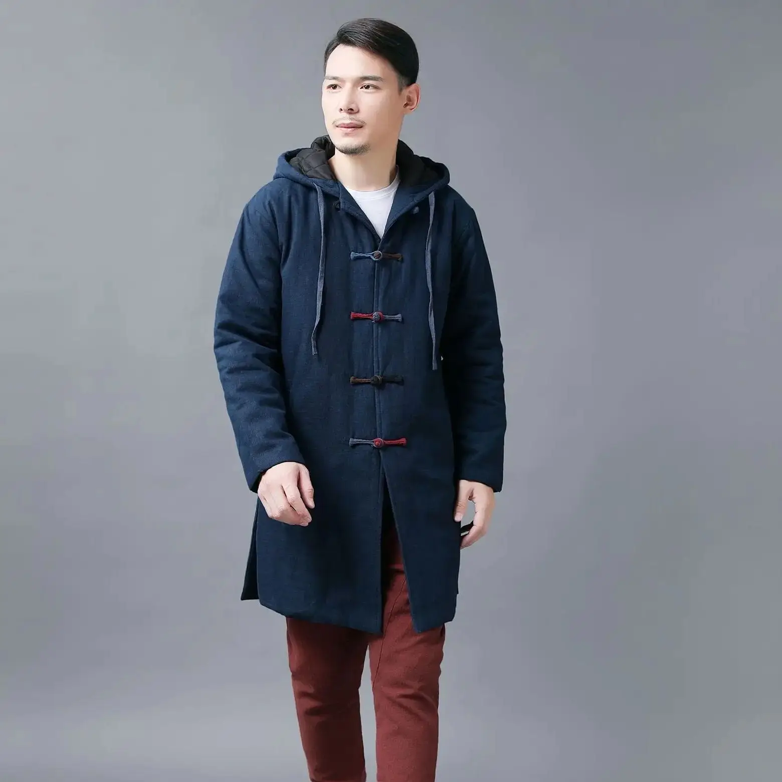 LZJN Winter Men's New Style Ethnic Cotton-Padded Coat with a Hooded Design, Mid-Length Fit, Fashionable and Comfortable.
LZJN Winter Men's New Style Ethnic Cotton-Padded Coat with a Hooded Design, Mid-Length Fit, Fashionable and Comfortable.
