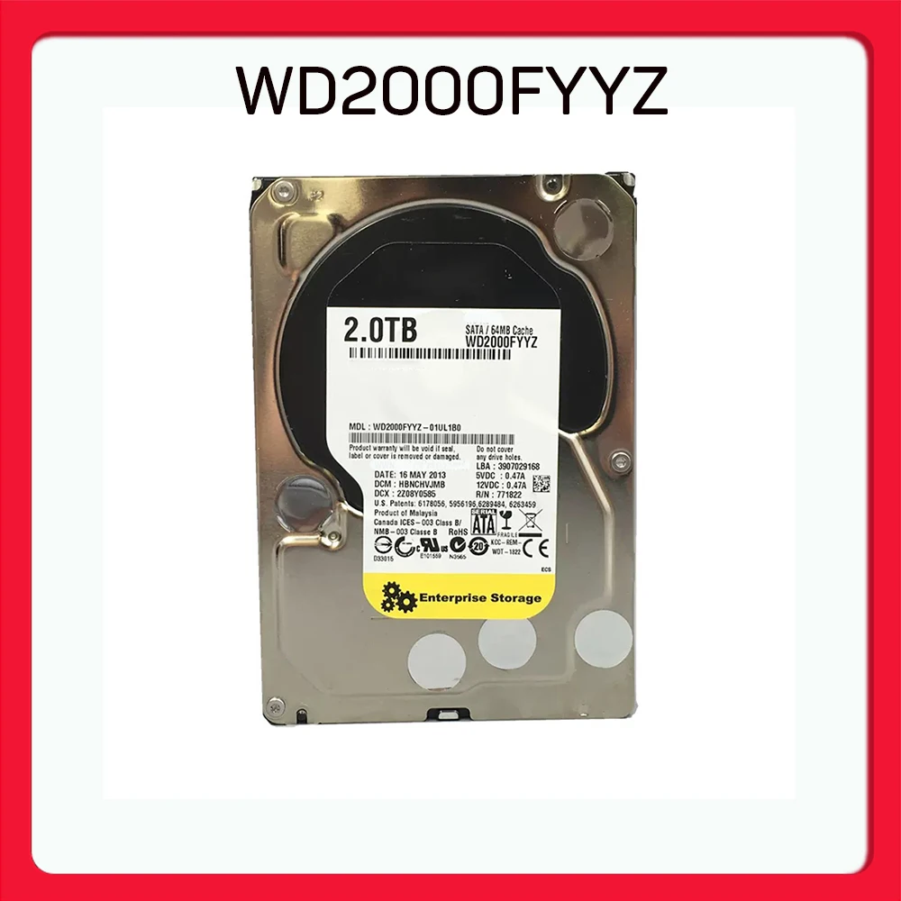 For WD 2TB 64MB 5400RPM 3.5" Enterprise Hard Drive SATA Interface For WD RE Series WD2000FYYZ
For WD 2TB 64MB 5400RPM 3.5" Enterprise Hard Drive SATA Interface For WD RE Series WD2000FYYZ